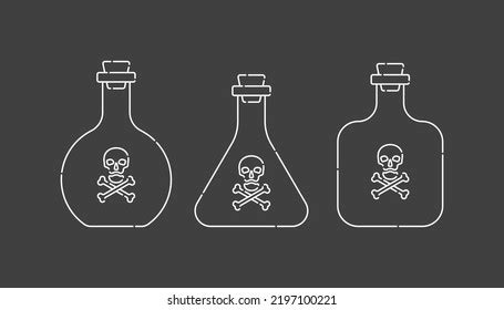 Bottle Poison Alcohol Skull Full Face Stock Vector Royalty Free