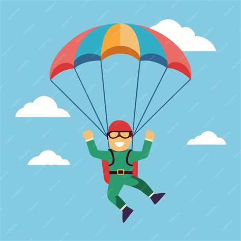 Parachuting Clip Art Vector Illustration Design Premium Ai Generated