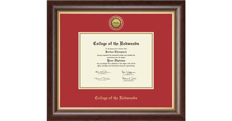 College Of The Redwoods Diploma Frame Church Hill Classics