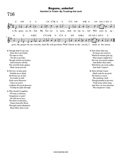 Hymn Begone Unbelief Hymn Gospel Song Lyrics Spiritual Songs