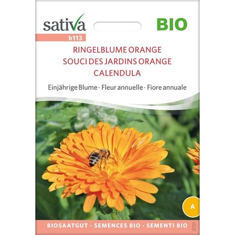 Sativa Bio Einj Hrige Blume Ringelblume Orange Packung Bloomling