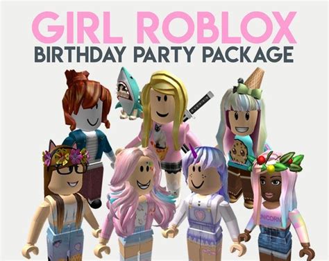 Girl Roblox Welcome To The Party Sign Pink Roblox Birthday Etsy