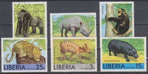 Libéria Faune sauvage Série oblitérée MONDE Timbres Feuillets