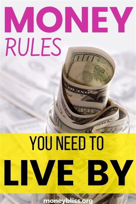 12 Money Rules You Need To Live By Money Bliss