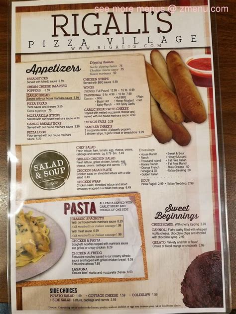 Online Menu Of Rigalis Pizza Village Restaurant Lima Ohio 45801 Zmenu