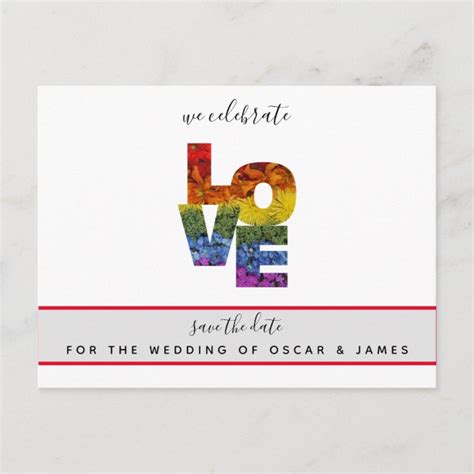 Love Same Sex Wedding Save The Date Postcard Zazzle