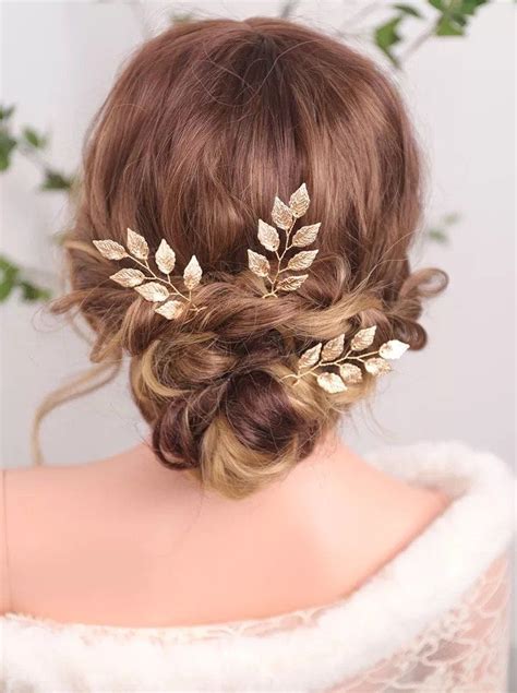 Leaf Wedding Hair Pins Leaf Headpiece Gold Leaf Bridal Hair Pins