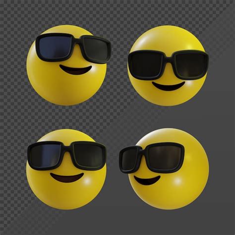 D Rendering Emoji L Chelndes Gesicht Mit Sonnenbrille Coole Person