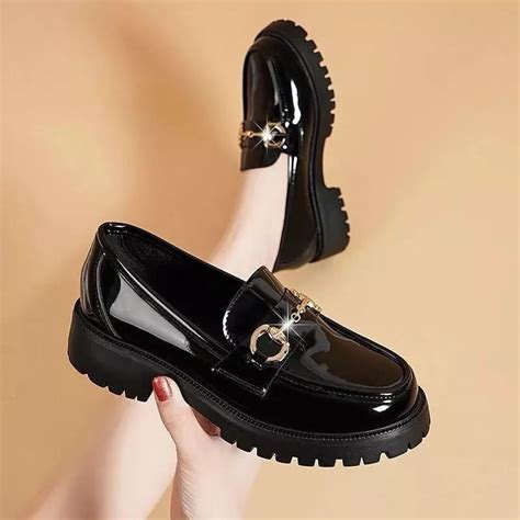 Jual Sepatu Kerja Pantofel Wanita Hitam Karet Sepatu Docmart Wanita