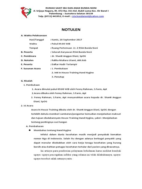 Notulen In House Training Pdf