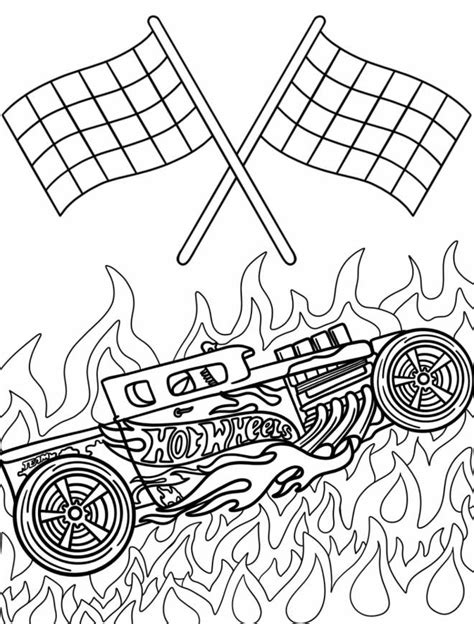 Coloriage Hot Wheels voiture classique dessin gratuit à imprimer