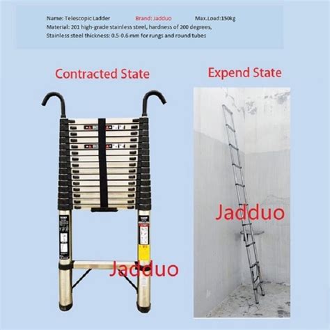 Stainless Steel Single Telescopic Ladder With Hook At Best Price In