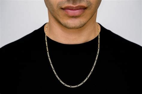 Icebox 3mm Figaro Chain 14k Solid Gold