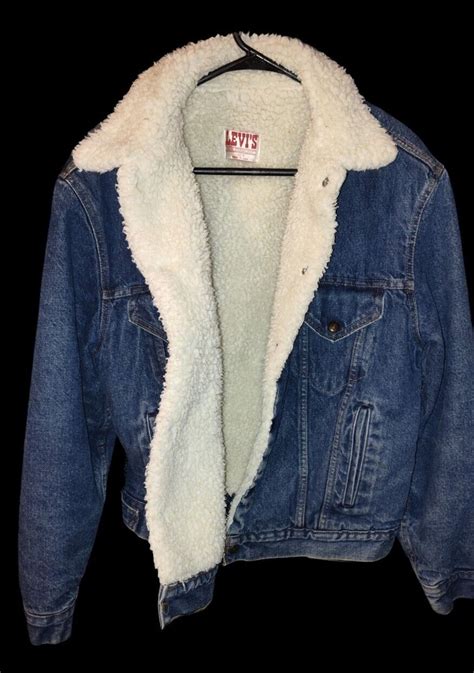 LEVI'S Vintage Sherpa Lined Jean Jacket 42R San Fran… - Gem