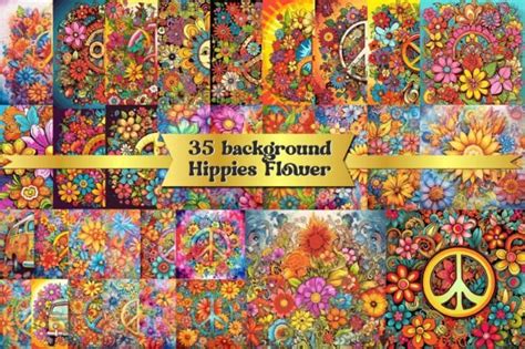 Flower Power Hippies Background