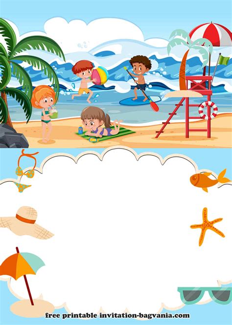 Beach Theme Invitations Printable