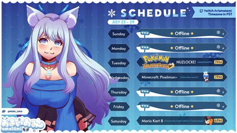 Amaiami on Twitter STREAM SCHEDULE 07 25Pokémon Heart