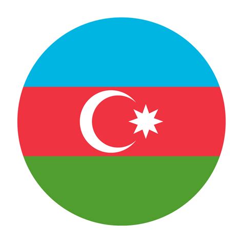 Bandeira Plana Arredondada Do Azerbaij O Fundo Transparente