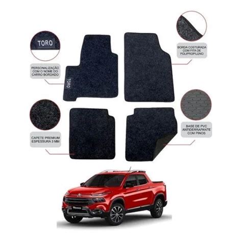 Tapete Carpete Fiat Toro Luxo Pvc Sport 2016 à 2021 Submarino