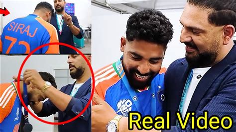 India Team Dressing Room Celebration Mohd Siraj Got Best Fielder