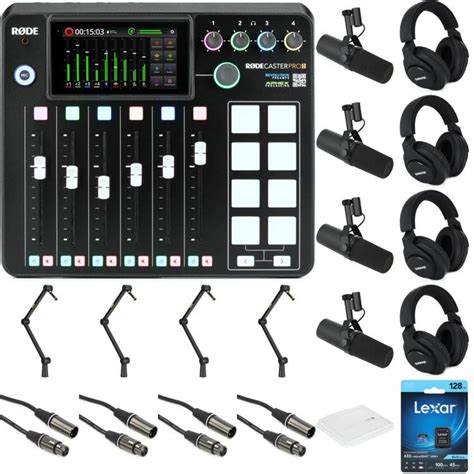 Rode Rodecaster Pro II SM7B 4 Person Podcasting Bundle Sweetwater