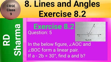 In The Below Figure AOC And BOC Form A Linear Pair If A 2b 30