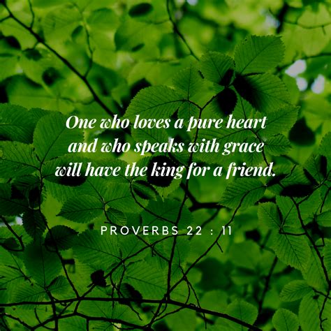 The Living — Proverbs 22 11 Niv One Who Loves A Pure Heart