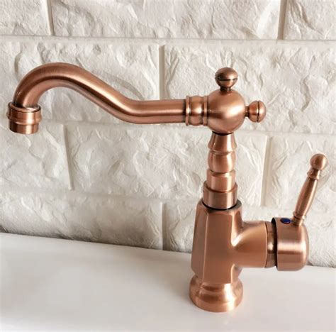 Античная красная медь латунь ванная комната кухонная раковина смеситель ...