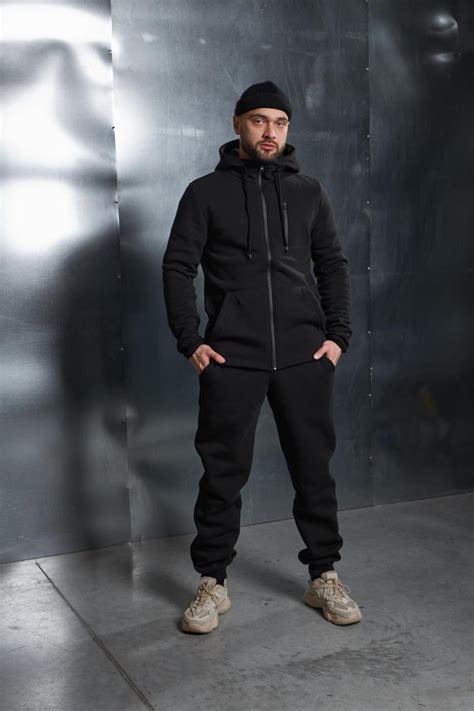 Костюм чорний теплий Spirited Hot Intruder чорний якісний брендовий спортивний костюм ціна