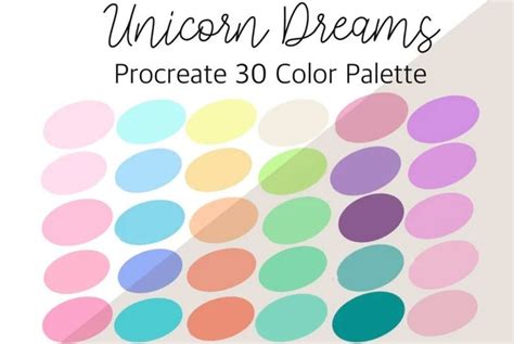 Unicorn Dreams Procreate Color Palette Brush Galaxy