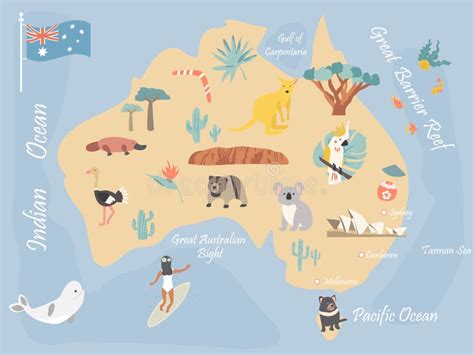 Map of Australia with Landmarks of Architecture Editorial Photo - Illustration of desert, darwin ...