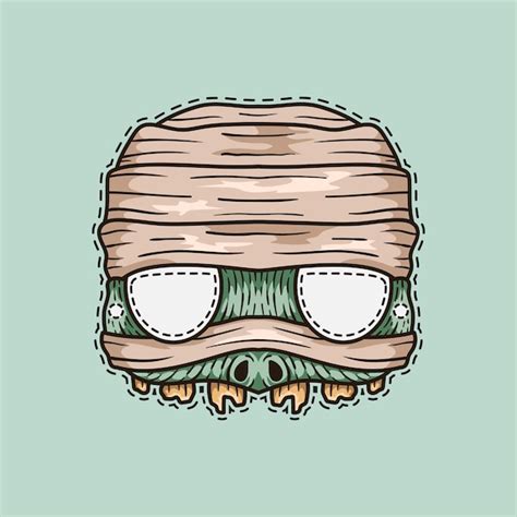 Premium Vector Scary Mummy Halloween Mask Illustration