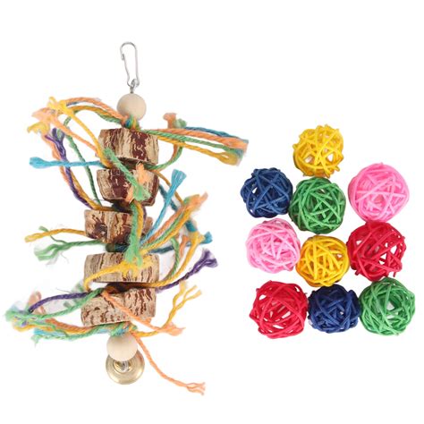 Parrot Chew Toys Fun Innovative Nuts Hemp Rope Bird Rattan Balls Chew