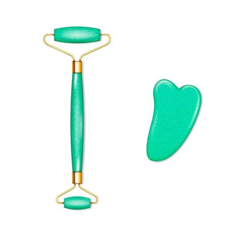 Free Vector Realistic Jade Roller And Gua Sha Illustration