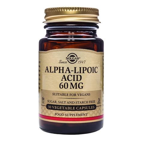 Solgar Alpha Lipoic Acid 30 X 60mg Vegicaps