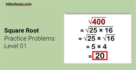 Square Root Practice Problems With Answers