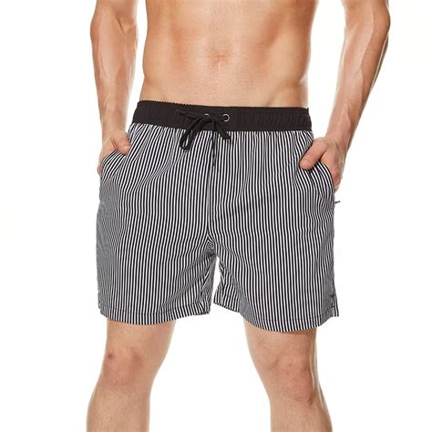 Mens Swim Trunks Quick Dry Beach Board Shorts With Zipper Pockets And