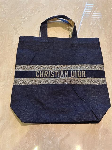 Christian Dior Christmas Cotton Denim Tote Bag Women S Fashion Bags