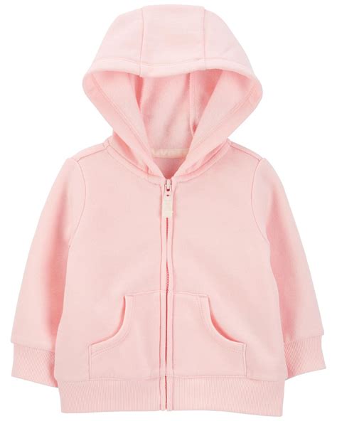 Pink Baby Zip Up Fleece Hoodie