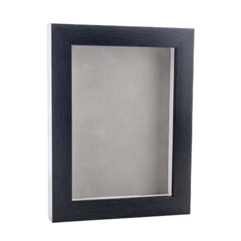 Elegant Charcoal Wood Shadow Box Frame With Acrylic Front Light Brown Suede Backing 30 Si