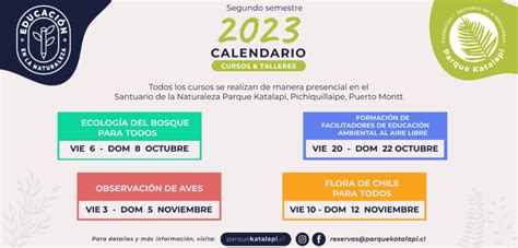 Calendario De Cursos Y Talleres En Katalapi 2023