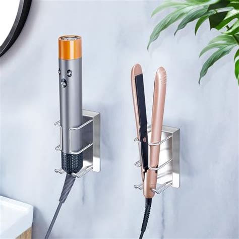 Yayinli Hair Dryer Holder Wall Mount For Curling Iron Straightener Hair Dryer And Straightener