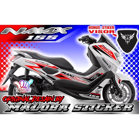 Jual Sticker Nmax Putih Stiker Stripping Motor Yamaha Nmax Striping