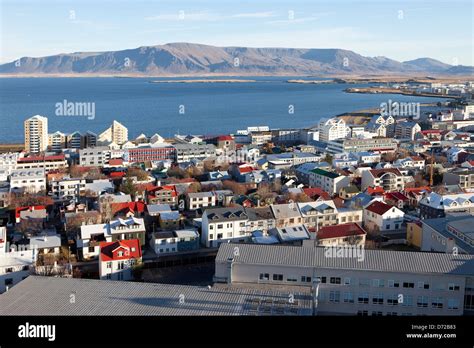 Aerial View Of Reykjavik Iceland Stock Photo Alamy