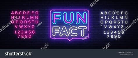 Fun Fact Neon Sign Vector Facts Stock Vector Royalty Free