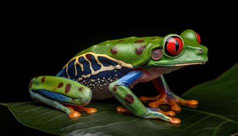 Premium Ai Image Red Eyed Tree Frog Sitting On A Branch In Tropical