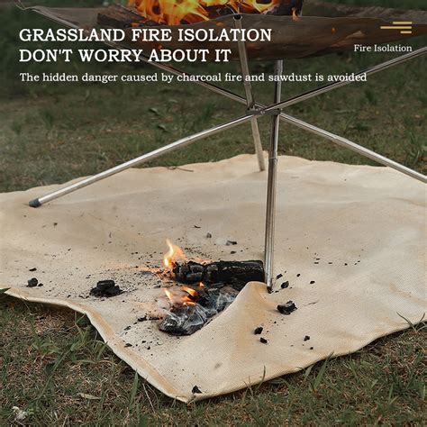 Fireproof Camping Fiber Glass Ember Mat For Stove Grill Setup