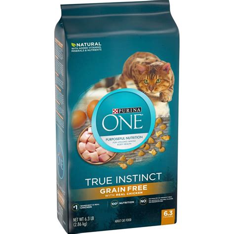 purina one natural, grain free dry cat food; true instinct grain free with real chicken ...