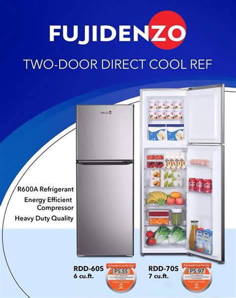 Fujidenzo Rdd S Two Door Direct Cool Refrigerator Extra Large