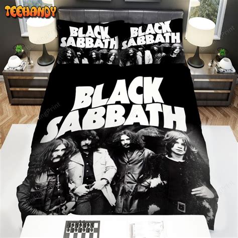 Black Sabbath Members In Black And White Photo Duvet Cover Bedding Sets